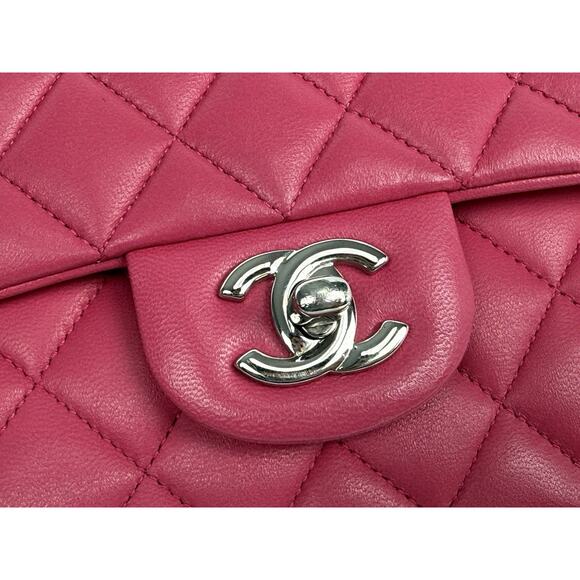 Chanel Lambskin Quilted Medium Double Flap Bag Pink with Silver Hardware B-4 - Picture 9 of 16